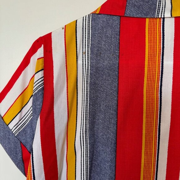 Vintage 1970s Striped Collared Blouse - Picture 4 of 5